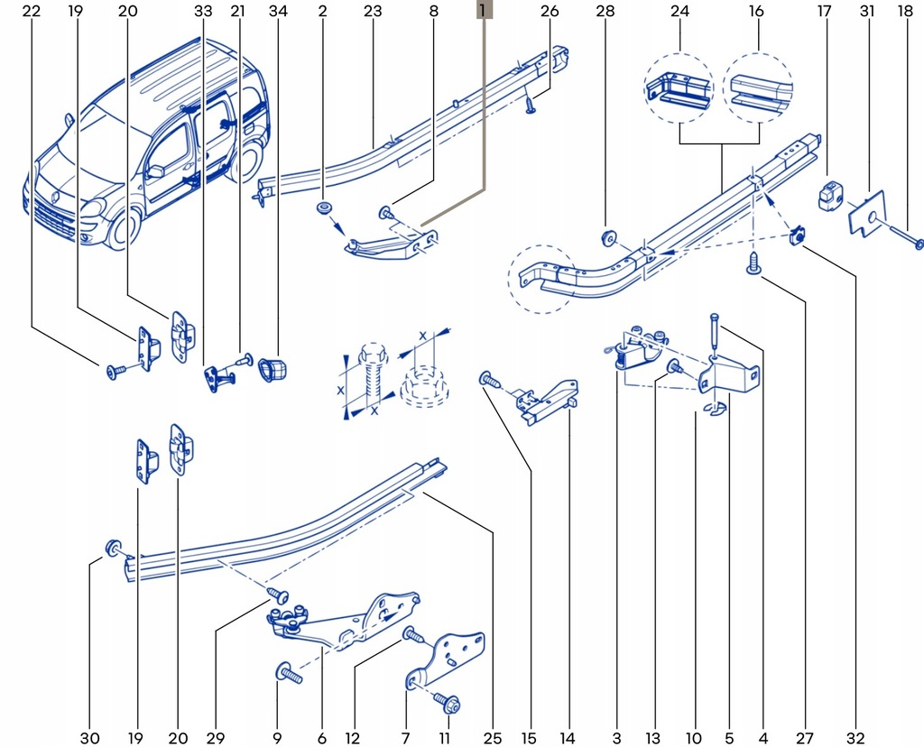 фото №14, Кронштейн верхний дверь правых раздвижных renault kangoo ii mercedes citan