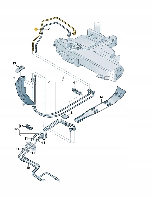 фото №1, Skoda оригінальний номер 1j0201293f трубка паливна skoda octavia i