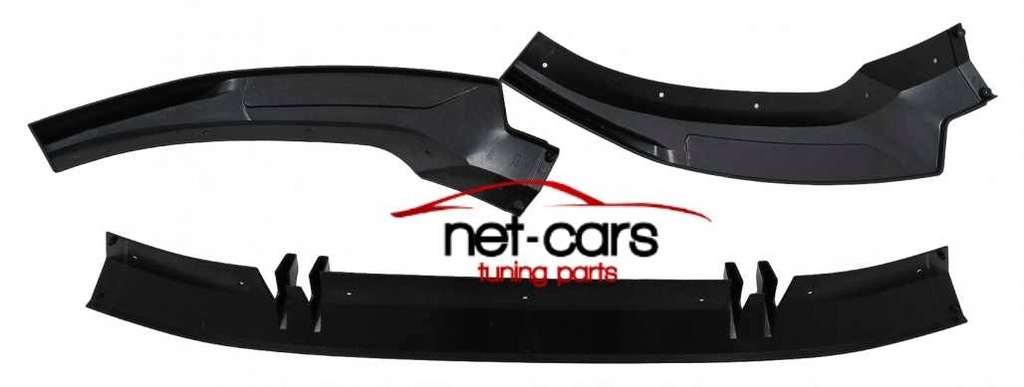 фото №11, Спойлер накладка бампер перед audi q8 sq8 18- обычный бампер чёрный блеск