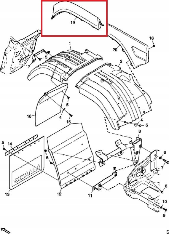 фото №3, Молдинг крыла край левая перед scania 4 cr