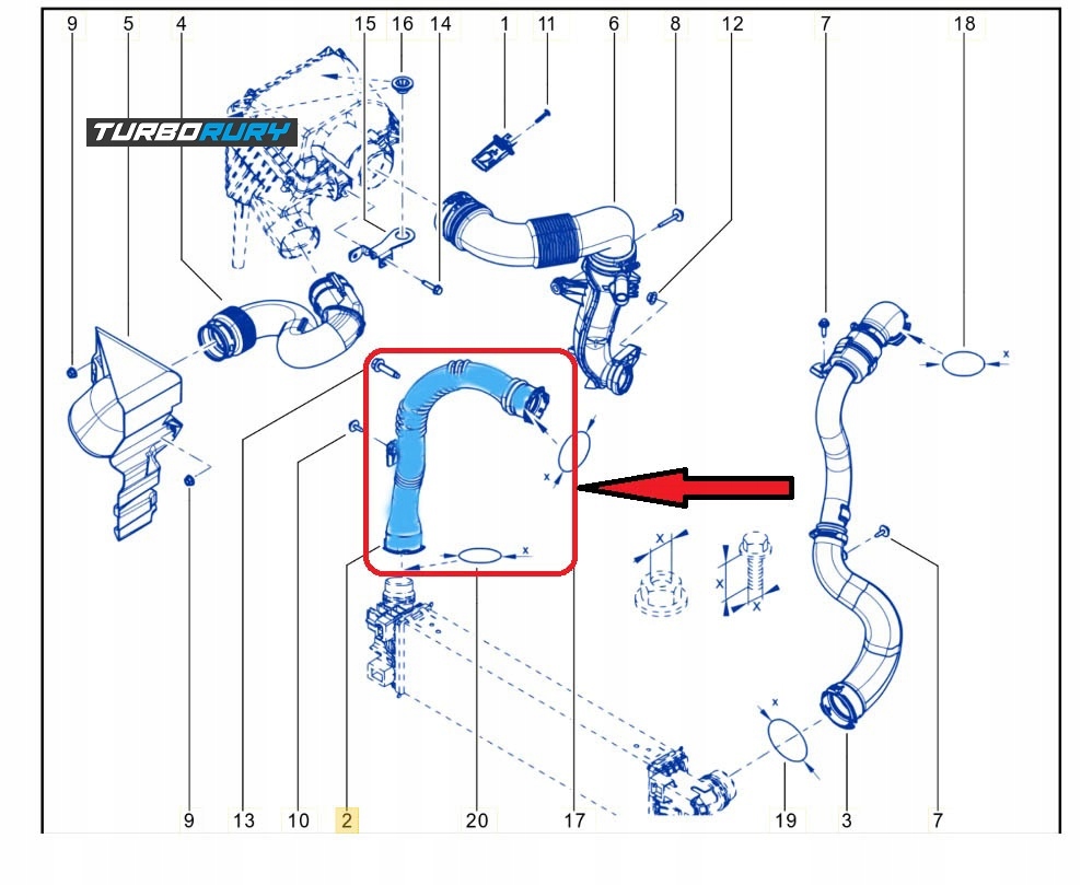 фото №9, Шланг turbo renault trafic iii nissan nv300 1.6 dci 144606126r 1446200q0h