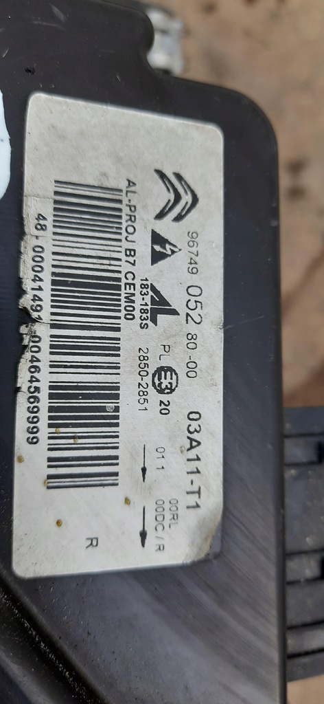 фото №13, Лампа фара левый перед передний ксенон citroen ds4 9674905280