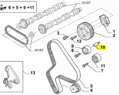 фото №6, Болт ролики натяжителя fiat ulysse scudo 95-06 ducato 94-06 phedra 2.0