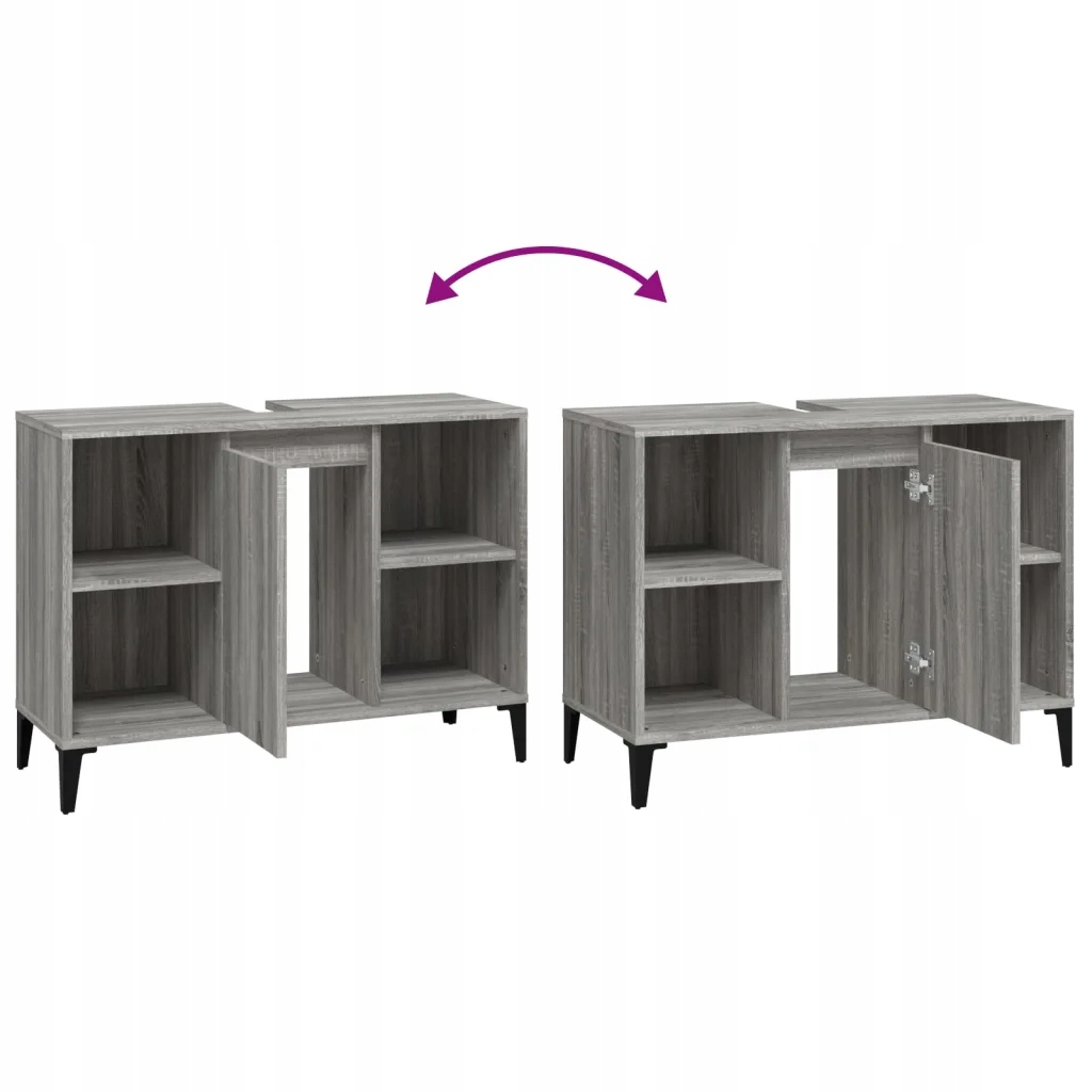 Купить Шкаф под umywalkę, szary dąb sonoma, 80x33x60 cm