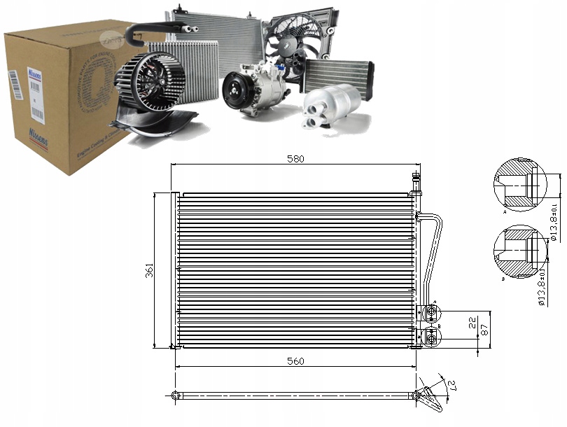 фото №1, Конденсатор кондиціонера mazda 2 1.4 dy