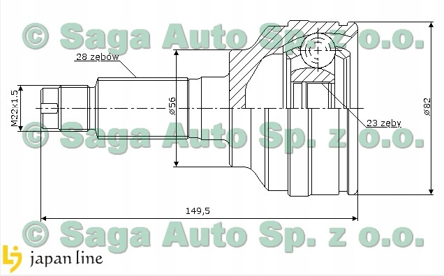 фото №1, Шарнір зовнішній kia clarus 1.8 2.0