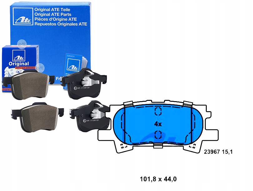 фото №1, Ate 13.0460-5734.2 набір гальмівних колодок гальмівних, гальма дискові