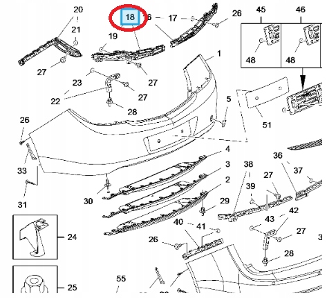 фото №1, Направляющая бампера задняя левый opel insignia a