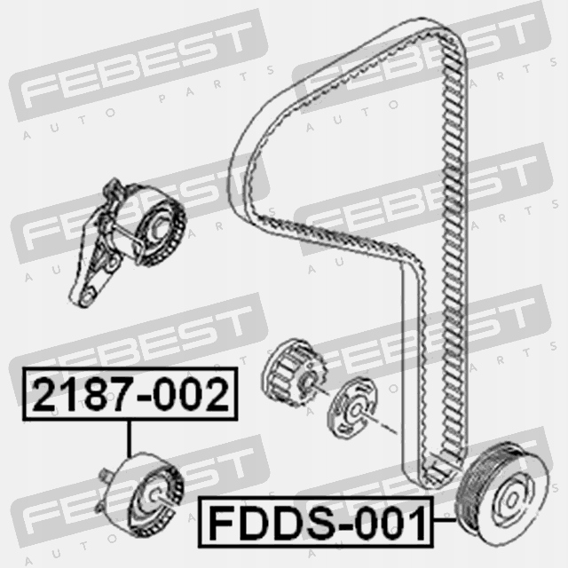 Fdds-001 febest колесо натяжной вала коленчатого ford focus cb4 2008-2011 европа Недорого