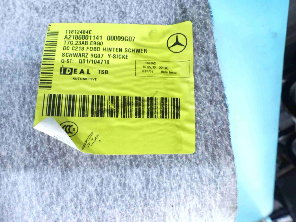 фото №11, Обшивка килимок задня mercedes cls ii 218