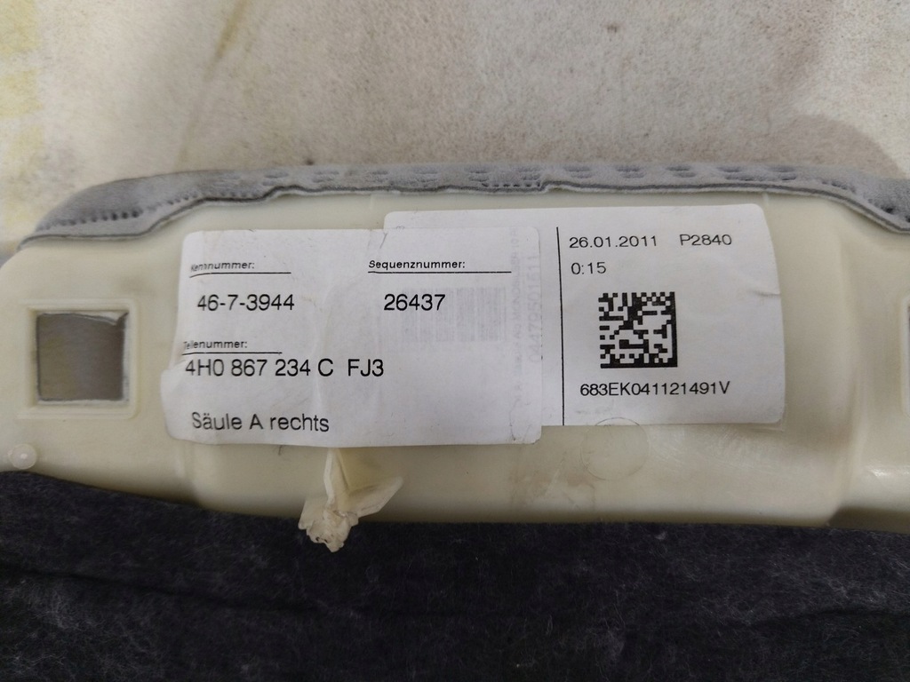 фото №9, Обшивка стійка alcantara audi оригінальний номер 4h0867234c