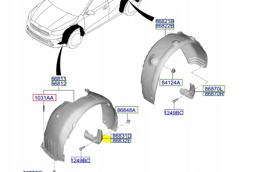 Купити Бризковик передній лівий kia proceed 20-25