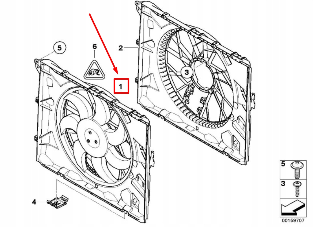 Купить Bmw 1 купе e82 модуль вентилятора охлаждающий двигателя 17117590699 7590699