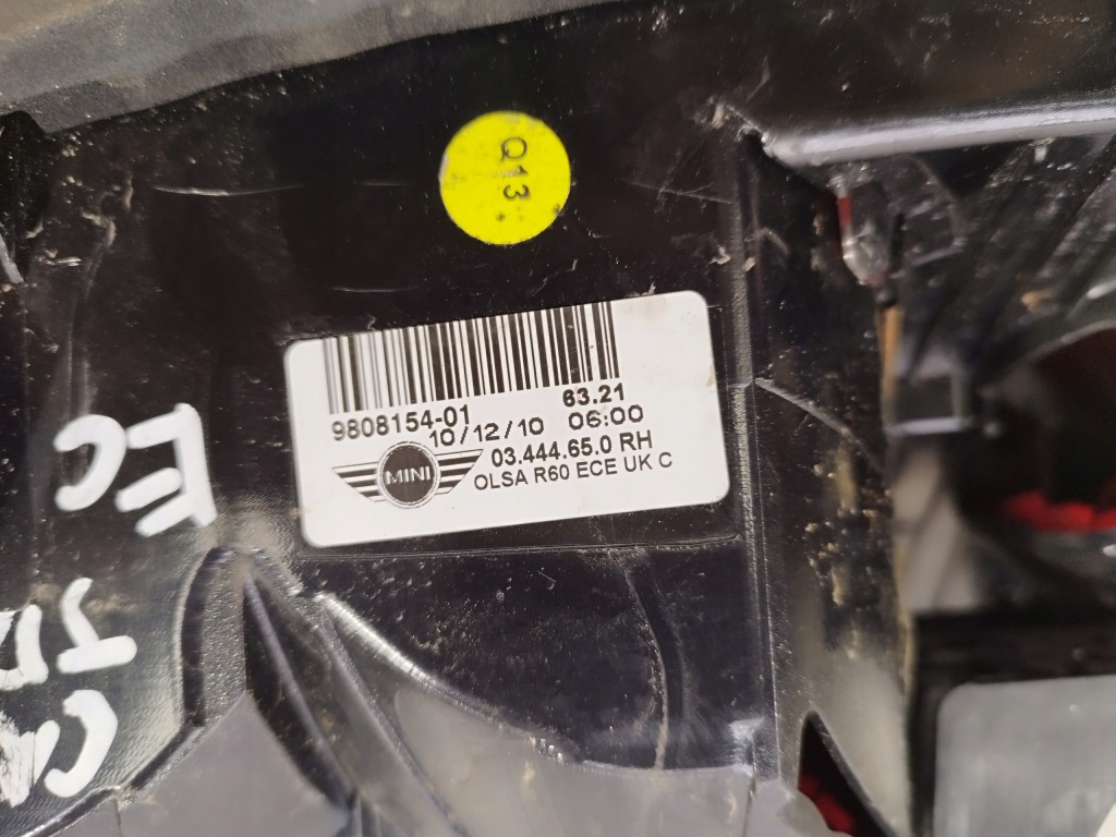 фото №7, Лампа права задня w крила mini cooper r60 countryman 5 двері 2010-2014 uk