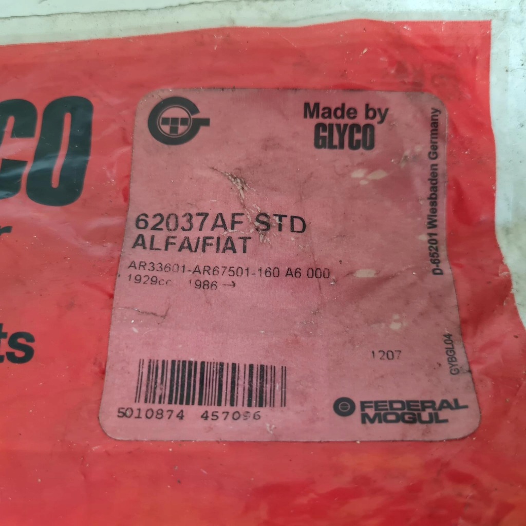 Fiat bravo brava 1.9 jtd кольцо выжимной вала коленчатого glyco 62037af std Оригинал