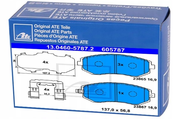 фото №1, Ate 13.0460-5787.2 набор тормозных колодок тормозных, тормоза дисковые