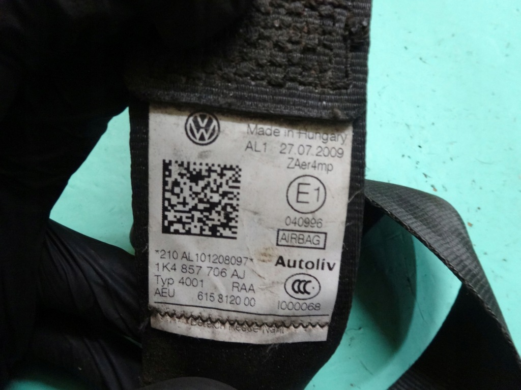 фото №5, Vw golf vi 09r pas безопасности правый перед 1k4857706aj