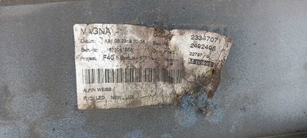 фото №12, Бампер перед передний bmw 1 f40 m-pakiet 19-22rok оригинал