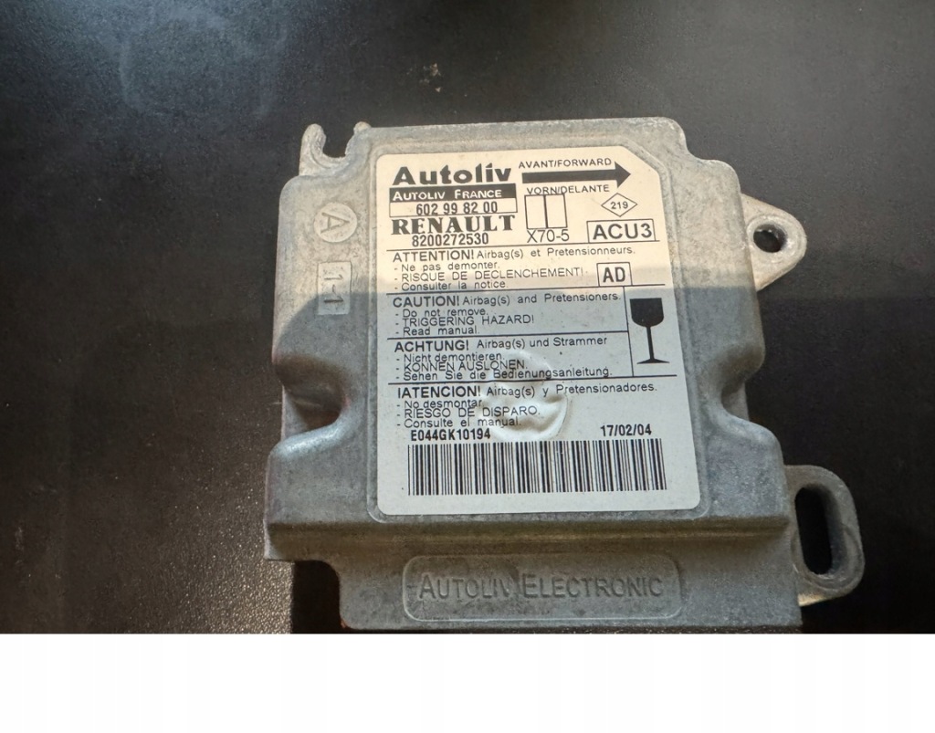 Купить Модуль подушка безопасности датчик подушек 8200272530 602998200 renault master movano