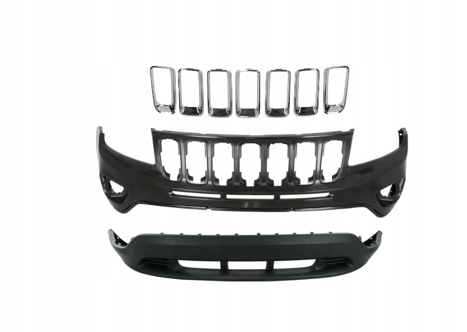 фото №1, Jeep compass pk 11- бампер + решітка радіатора хром +спойлер