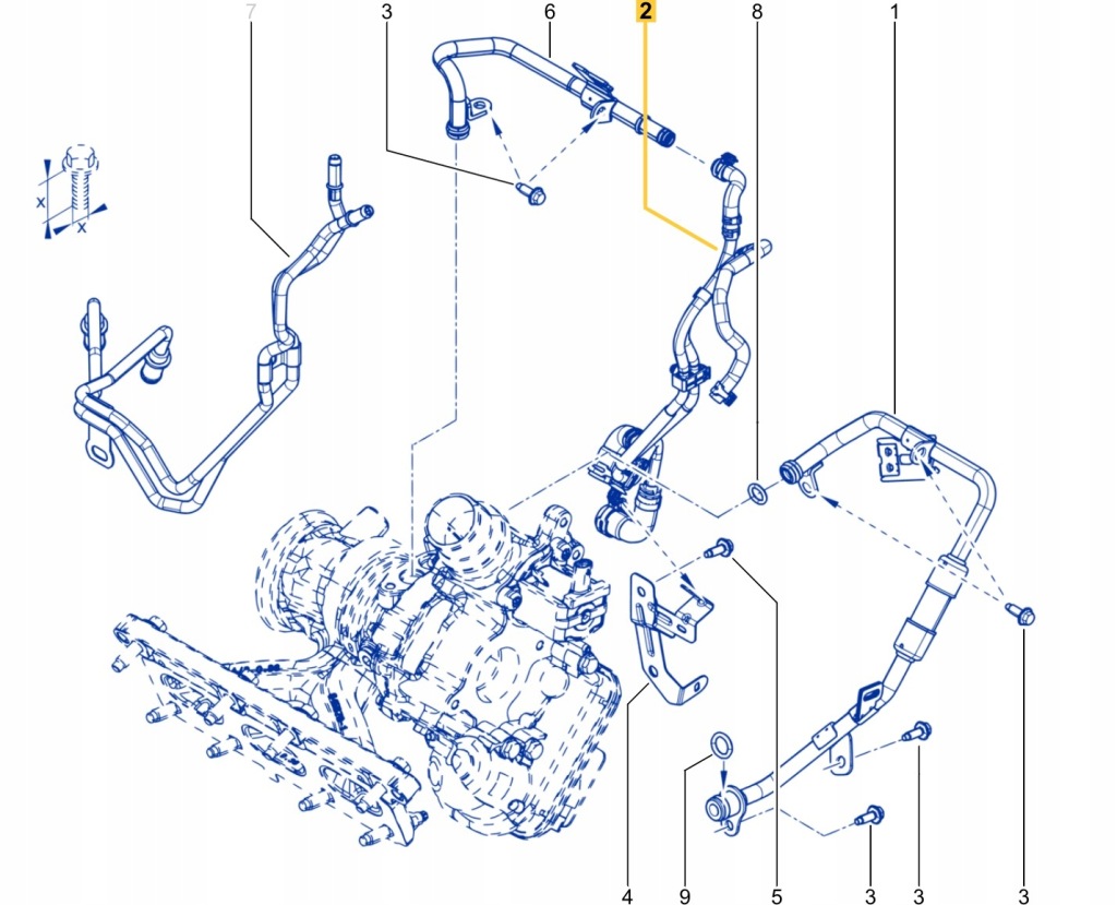 Шланг води турбіни renault express van 1.3 tce в Україні