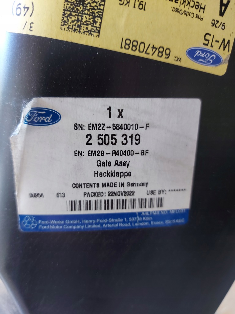 фото №11, Кришка багажника кришка багажника ford s-max smax mk2 2014- nowa org em2b-r40400-bf