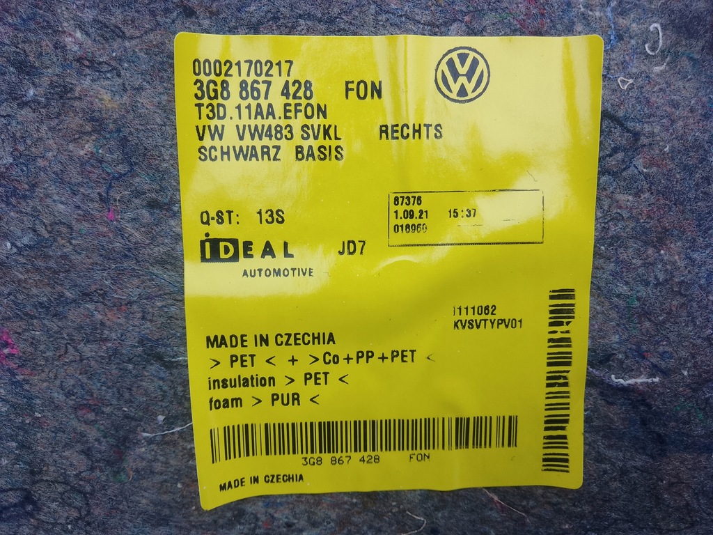 фото №5, Обшивка багажника правый задняя vw arteon 3g8867428