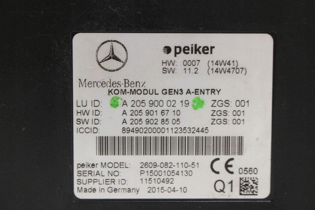 фото №7, Модуль блок управления telematic 2059000219 mercedes w205