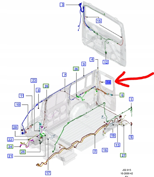 фото №1, Жгут дверь задних левая ford transit 2000-06