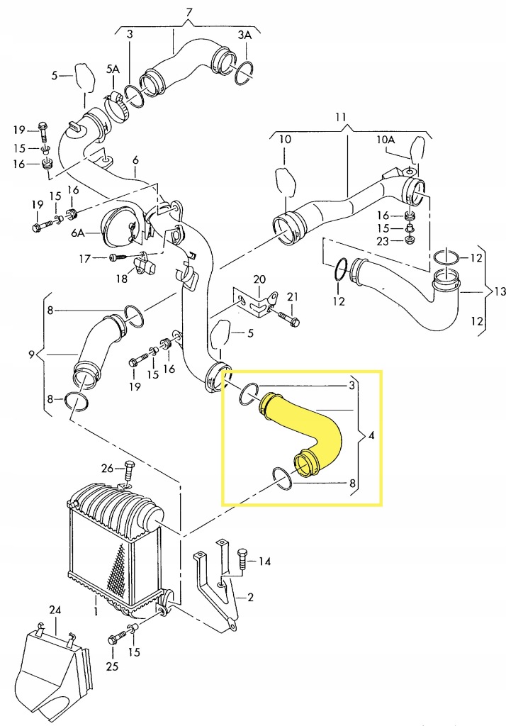 фото №13, Пабтрубок  шланг труба turbo seat leon 1.9 1j0145834ae