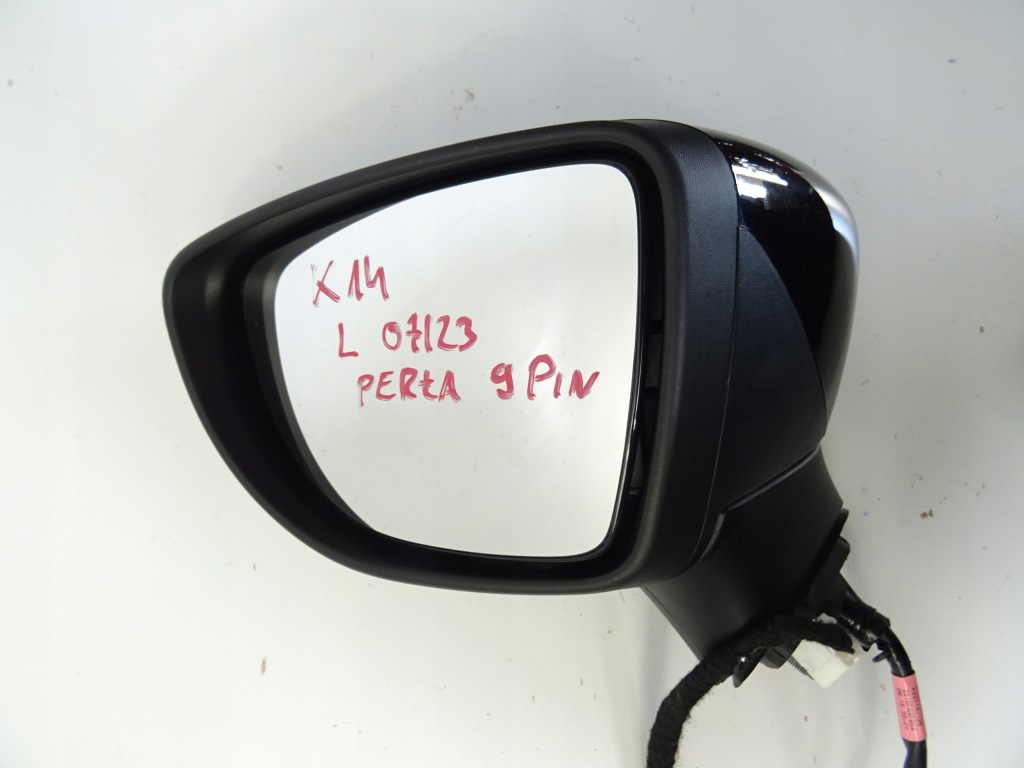 фото №10, Micra k14 зеркало левая 9 pin czarna перламутр