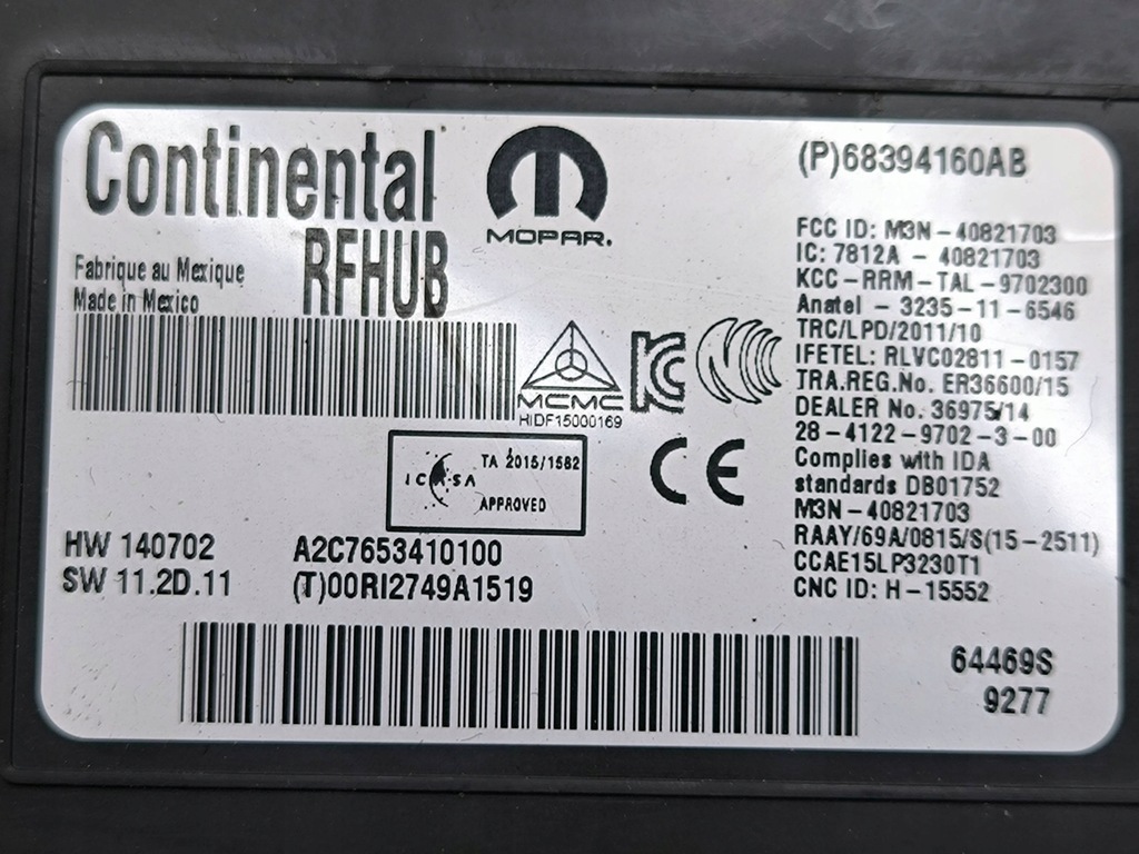 фото №7, Dodge charger 2019 модуль / блок управления система запуска бесключевого