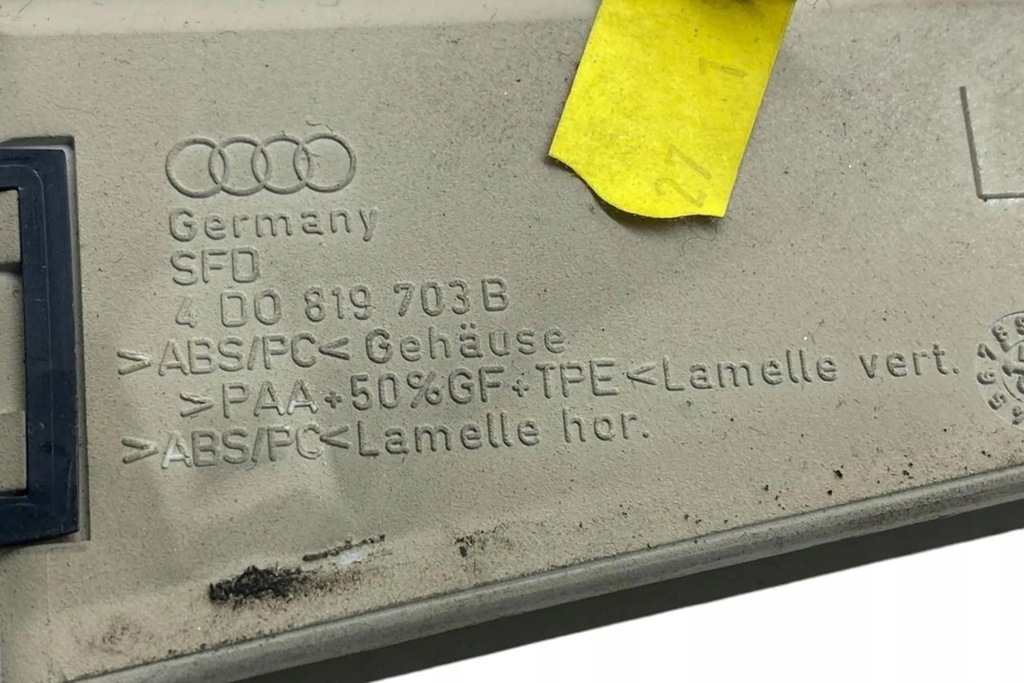 фото №8, Повітроводи панелі приладової панелі audi a8 d2 4d2, 4d8 4d0819703b 4.2l бензиновий