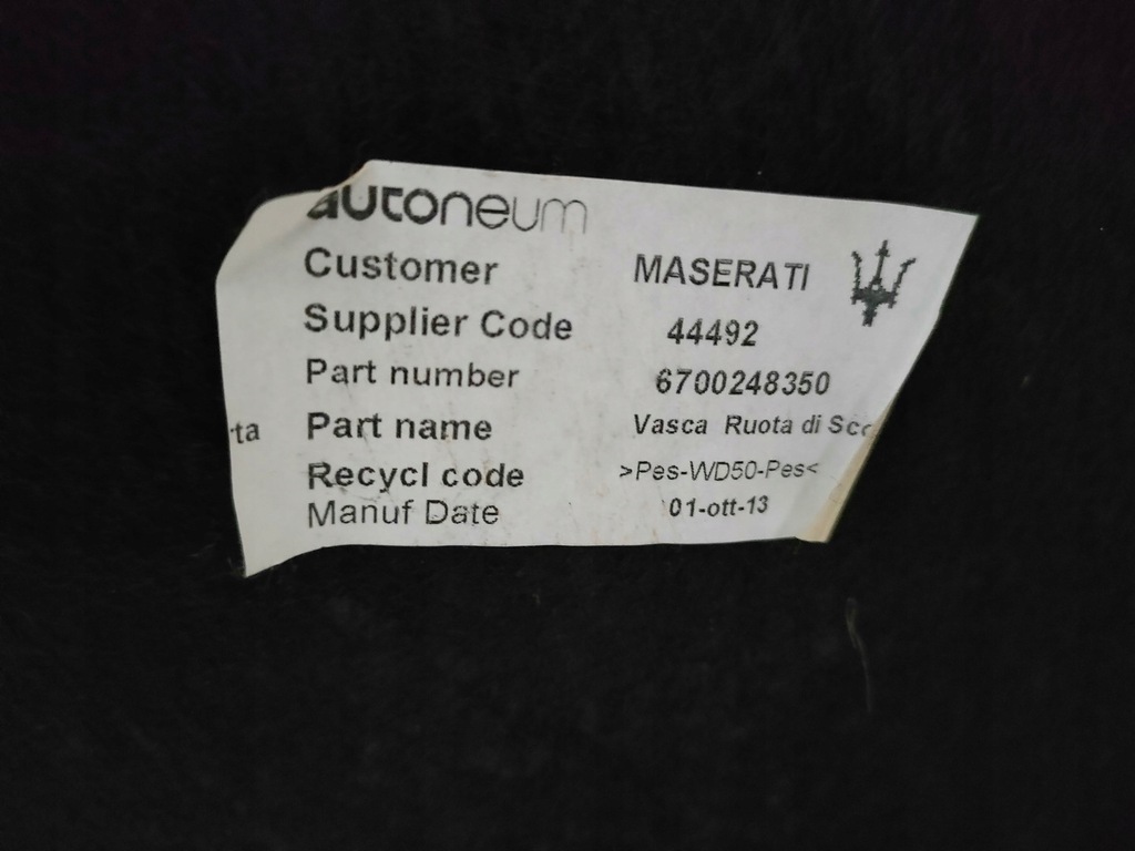 фото №5, Maserati ghibli обшивка колеса запасного 6700248350