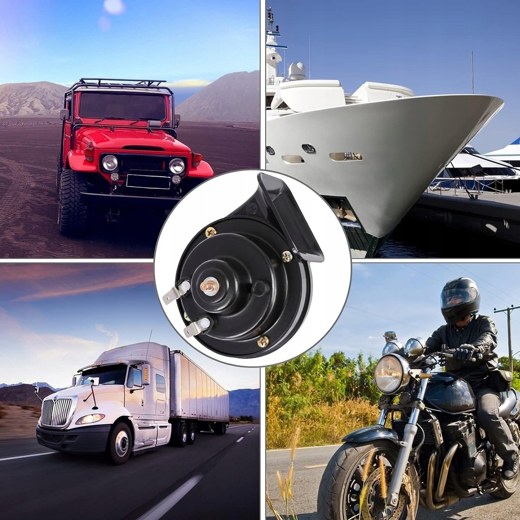 фото №13, Клаксон автомобильный червяк сигнал звуковой dwutonowy 12v 120db motocykla