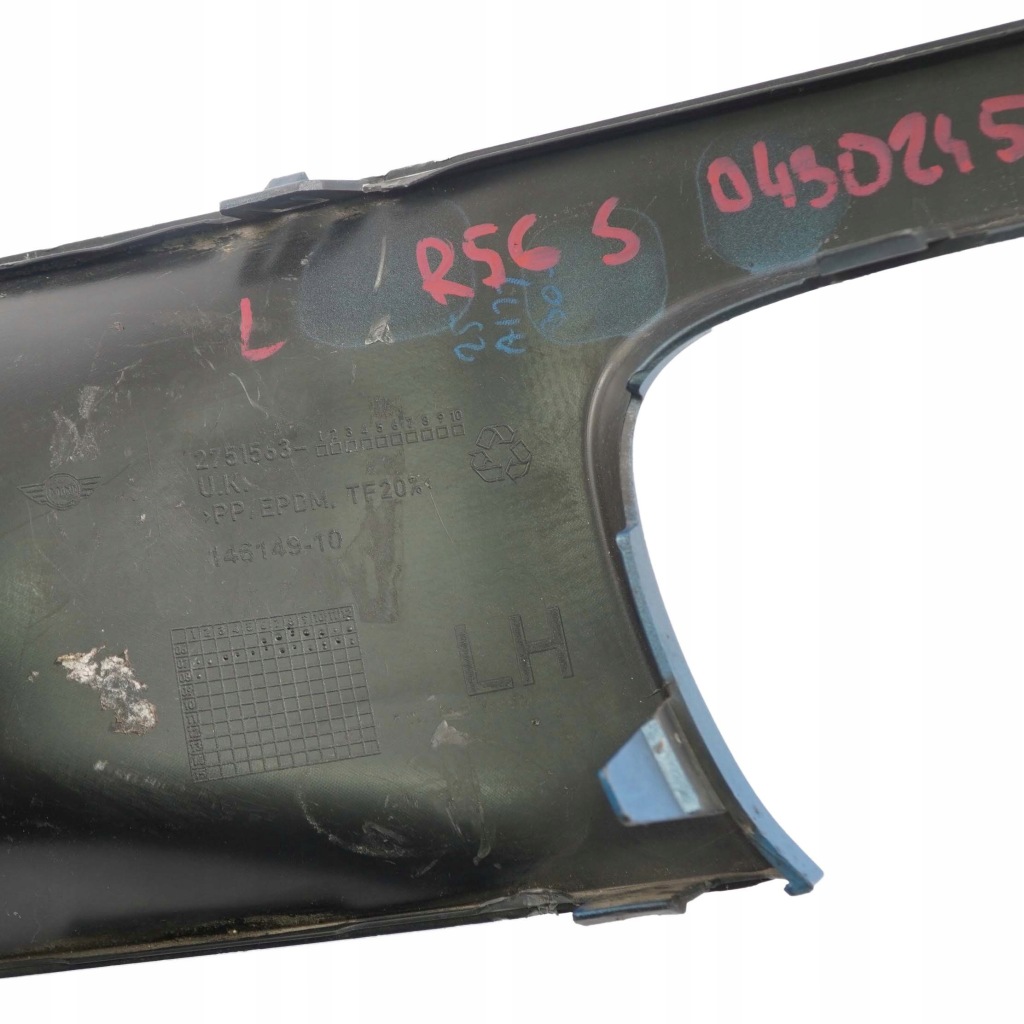 фото №12, Mini cooper s r55 r56 r57 молдинг панель бампера левый перед blue 0430245