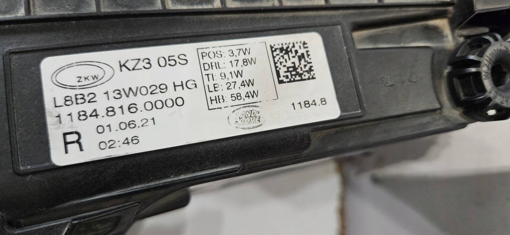 фото №5, Комплект лампа правий лівий перед land rover defender 2 ii full led