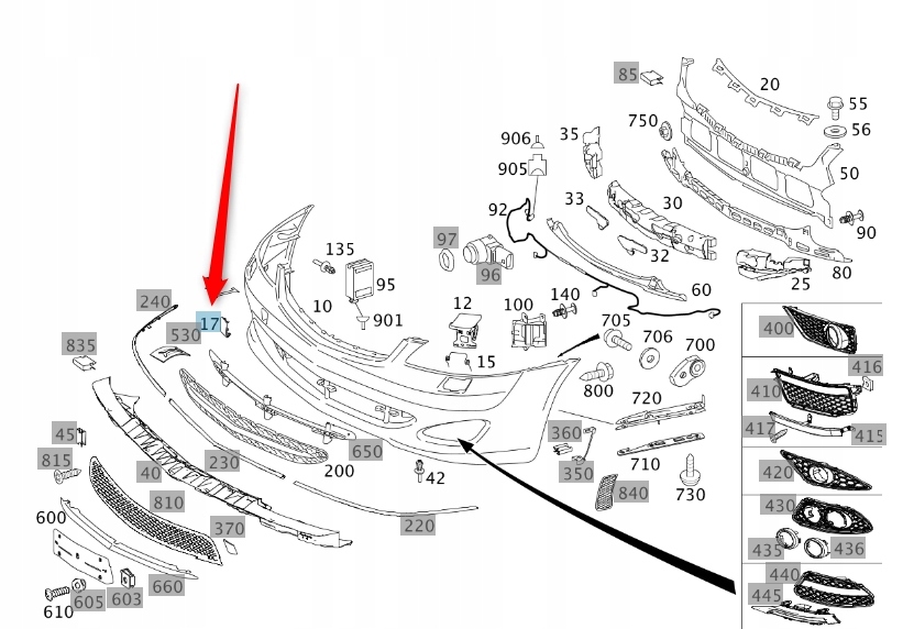фото №1, Заглушка фаркоп бампер перед mercedes s w221