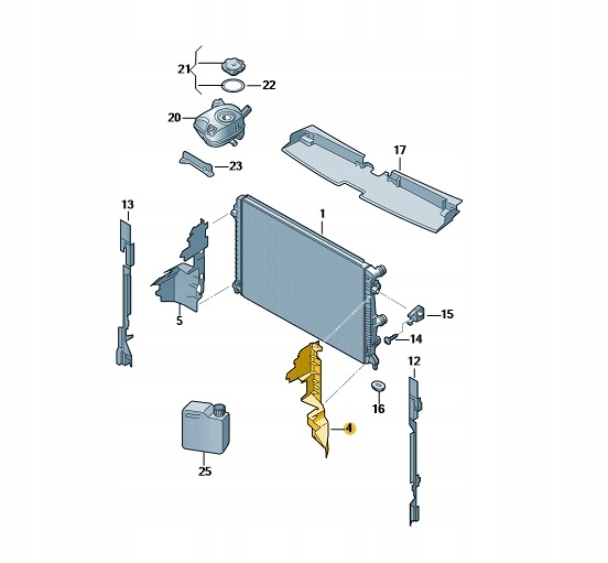 фото №1, Воздуховод воздуха радиатора wody vw t-roc oe: 2ga121283g