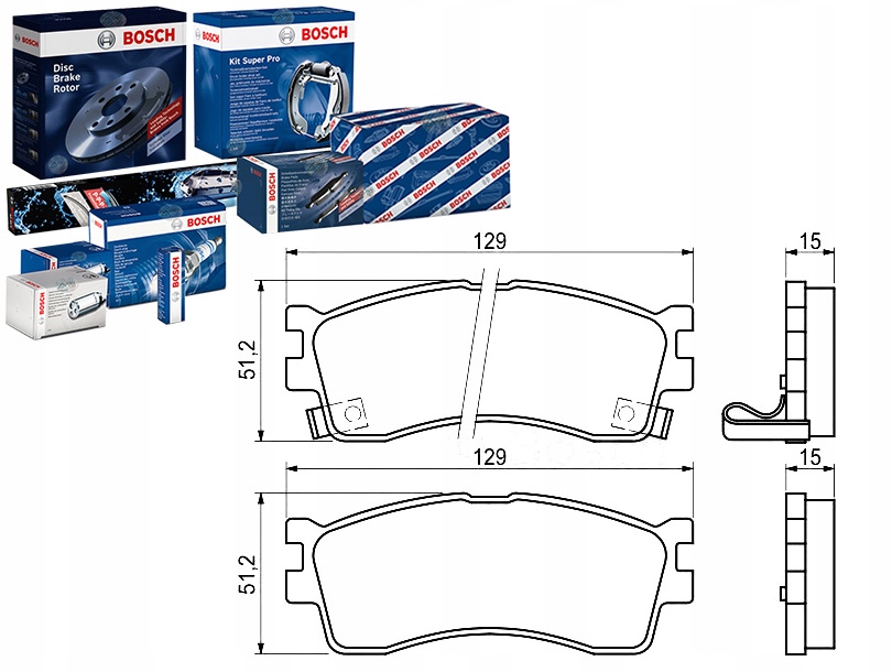 фото №1, Bosch комплект гальмівних колодок ham. перед kia rio, shuma ii