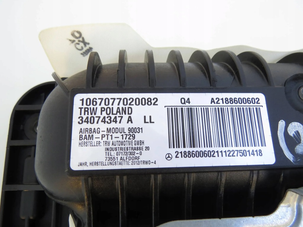 фото №8, Подушка безпеки подушка повітряна пасажира панелі a2188600602 mercedes cls w218