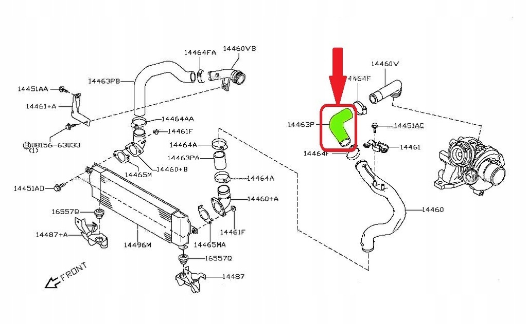 фото №2, Шланг труба turbo интеркулер renault koleos 2.0 dci 144637670r