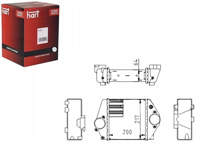 Купить Интеркулер радиатор воздуха mazda 6 2.0cdvi 02- hart
