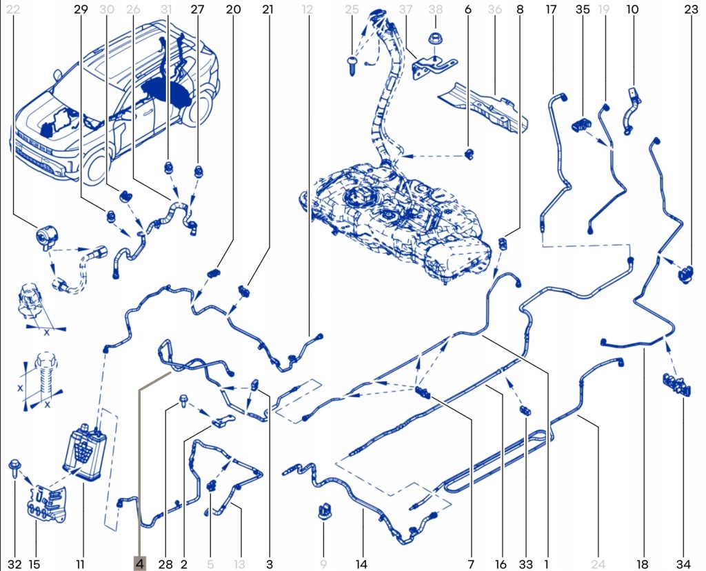 Шланг топливный dacia duster iii bigster 25- 1.2 tce 164463087r Цена