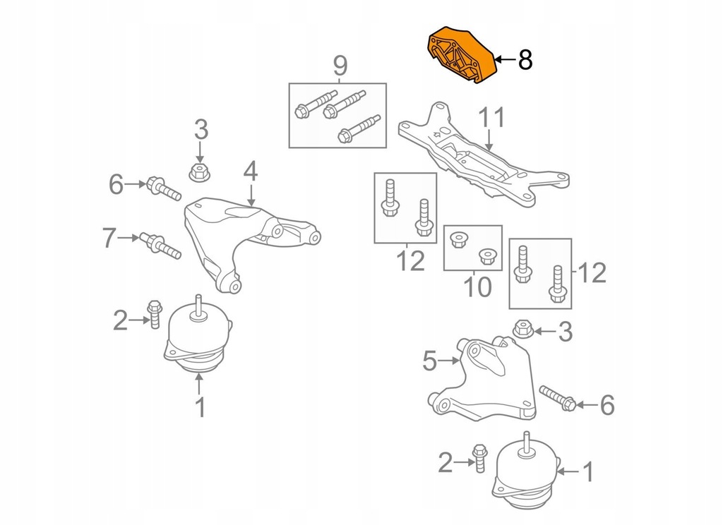 фото №1, 2015 2017 mustang кронштейн подушка коробки передач