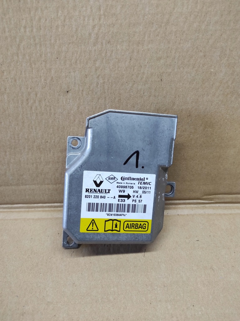 фото №1, Модуль датчик air bag renault wind 8201220840