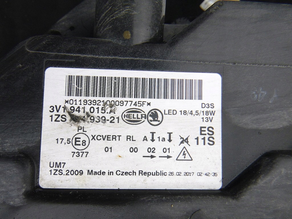 фото №6, Skoda superb фара лівий 3v1941015a