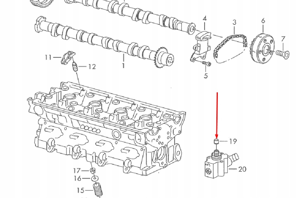 фото №9, Audi tt 8j насос топлива толкатель кулачок 06d109309c новый оригинальный