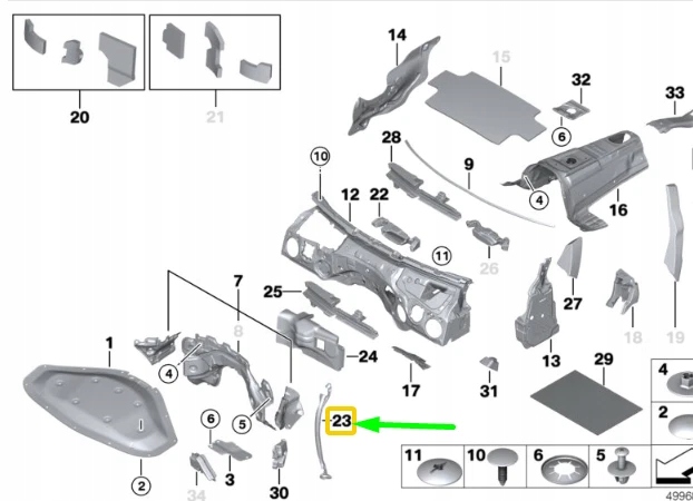 фото №11, Bmw 4 cabrio f33 прокладка рами передньої лівий 51487322915 7322915