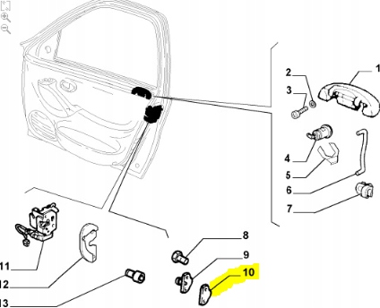 фото №6, Пластина замка дверь fiat palio оригинальный номер 7773444